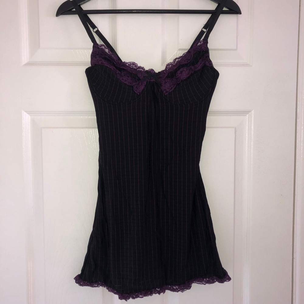 Fitted pinstripe chemise with underwire
